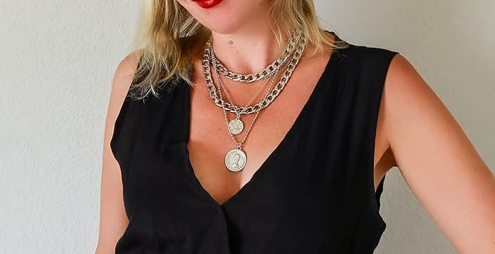 Gold Layered Retro Coin Pendant Necklace