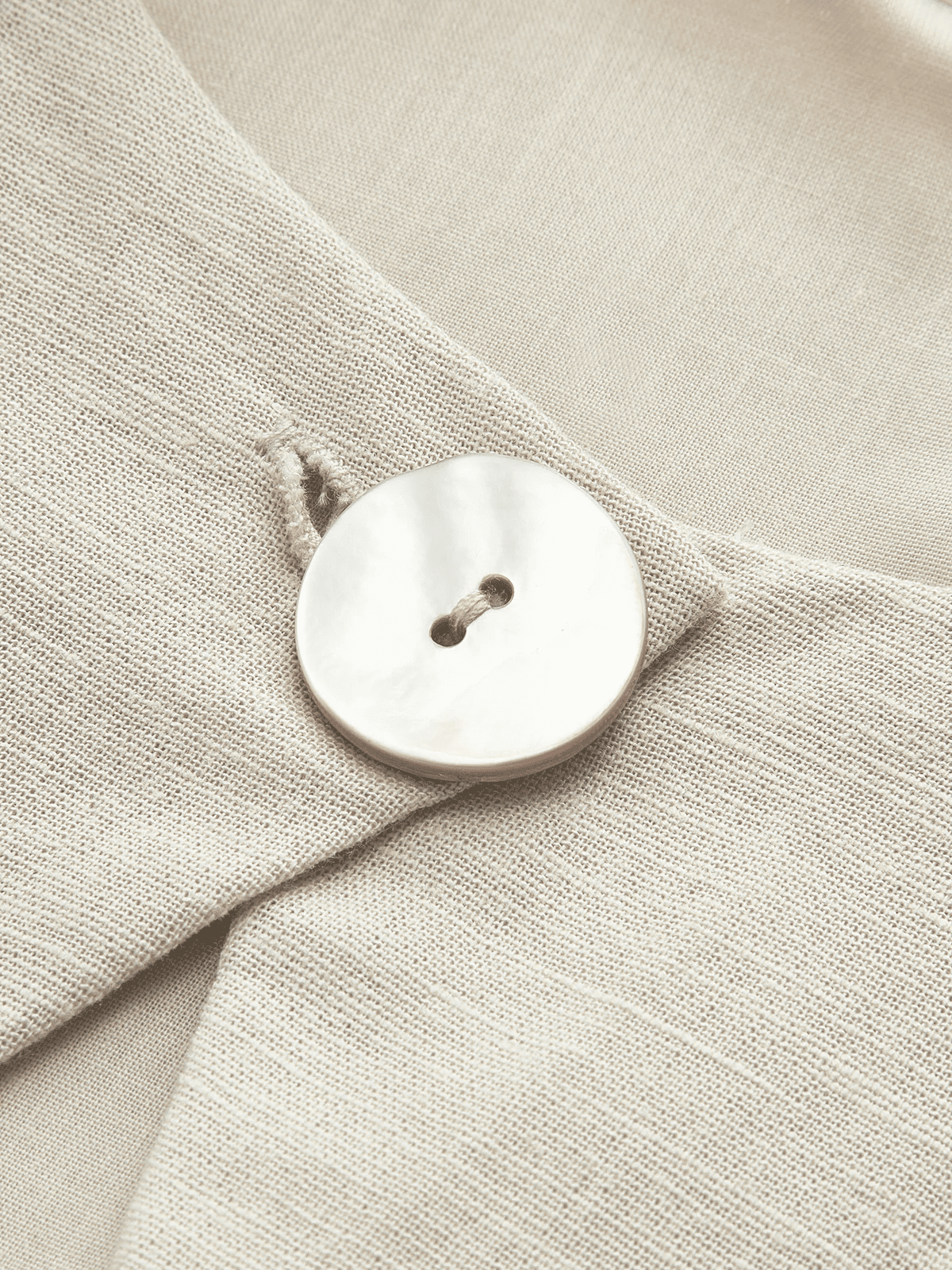 Elegant Sexy Buttoned Linen Dress