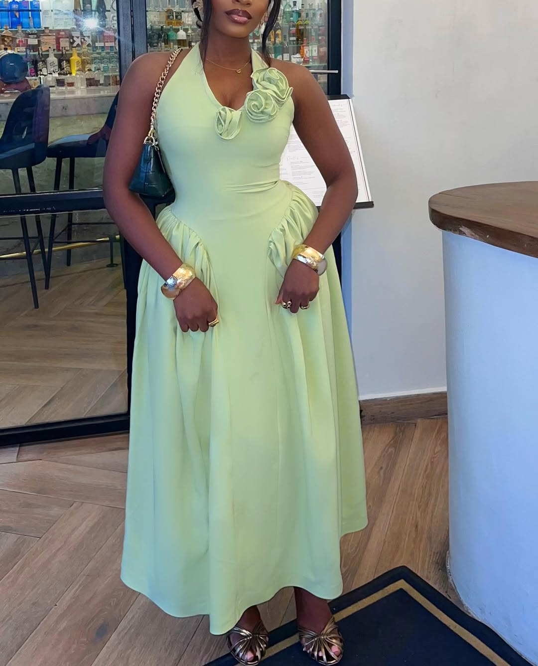 Elegant Rose Sleeveless Maxi Dress