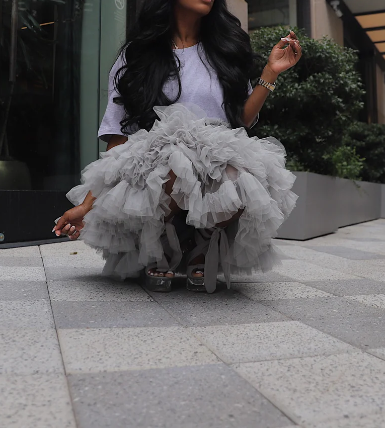 Gray Tulle Dress