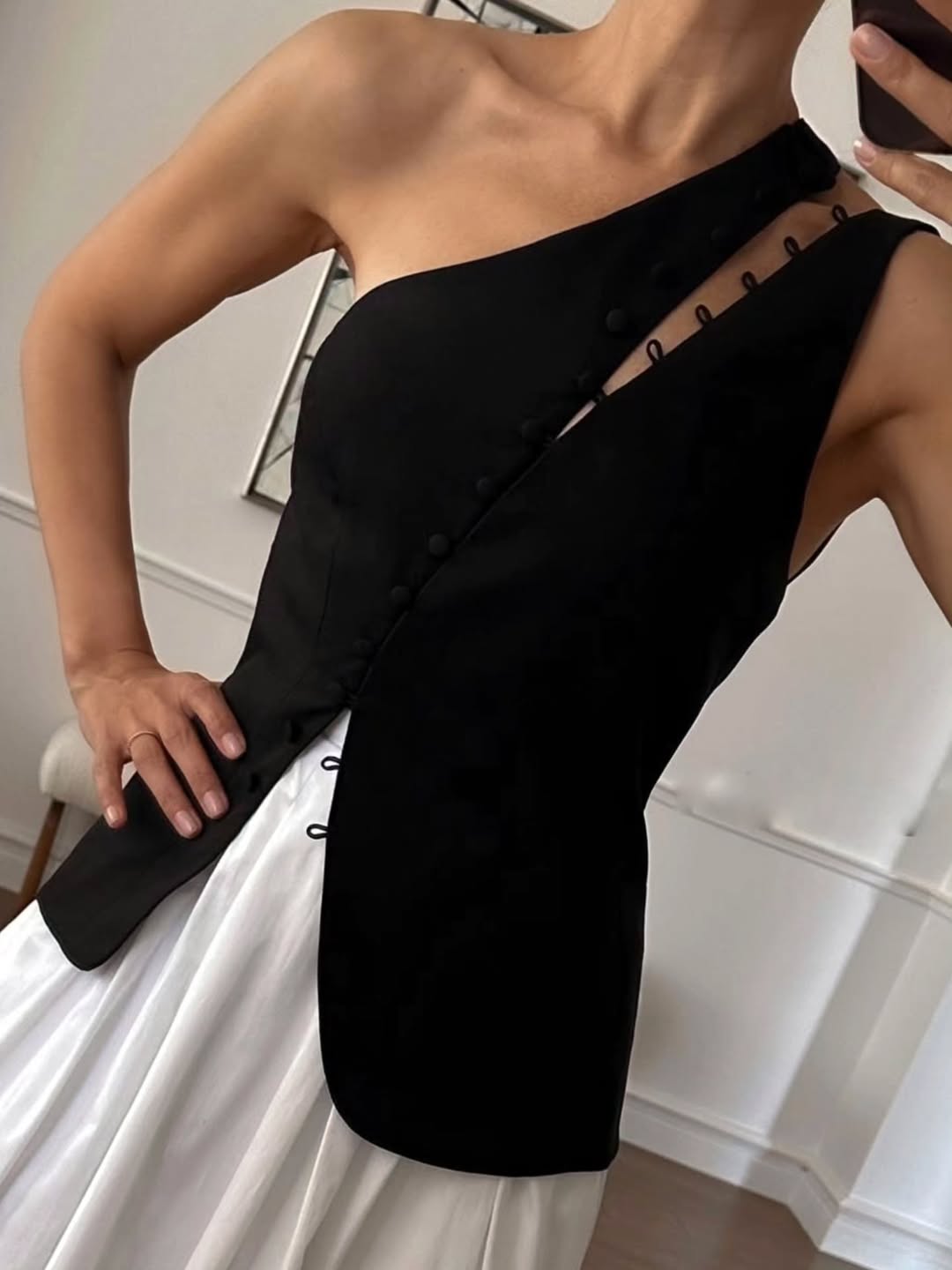 Asymmetric Button Casual Vest