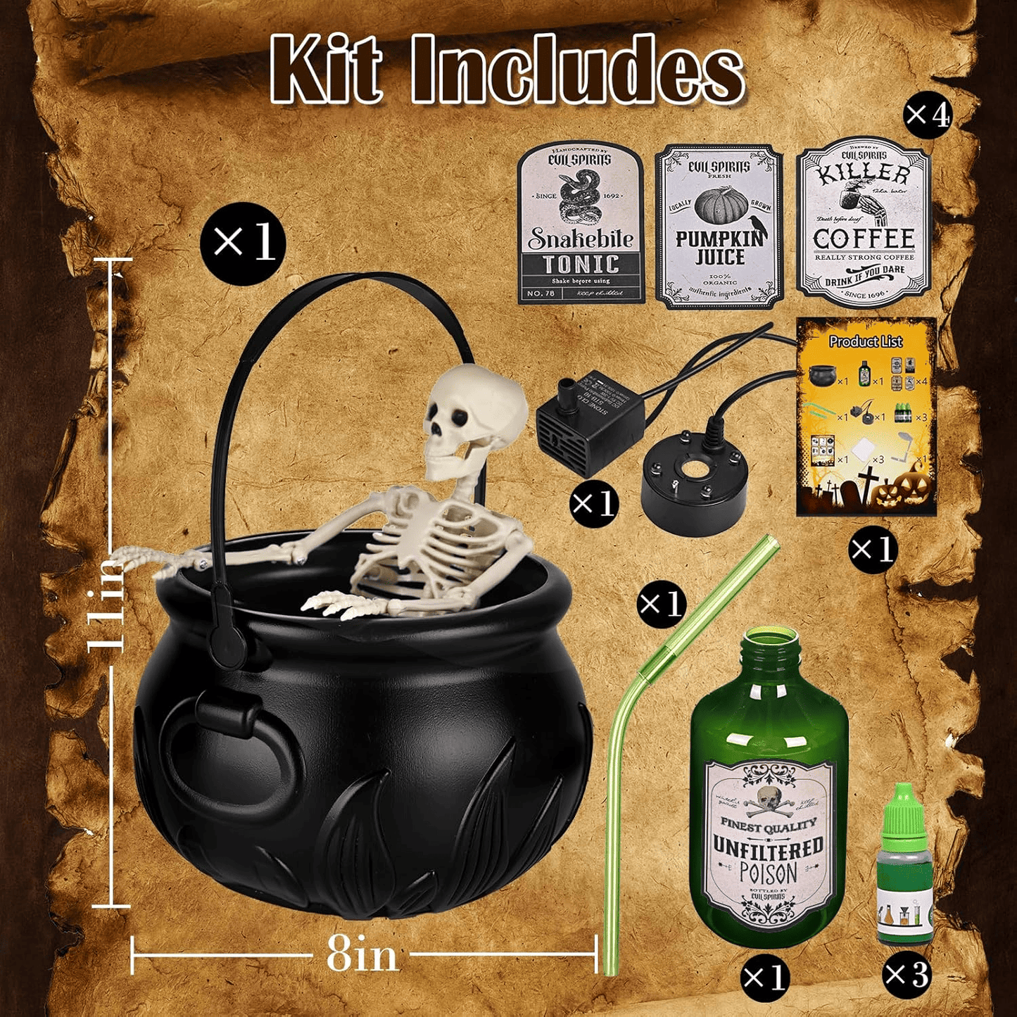 Halloween Cauldron Decor with Magic Floating