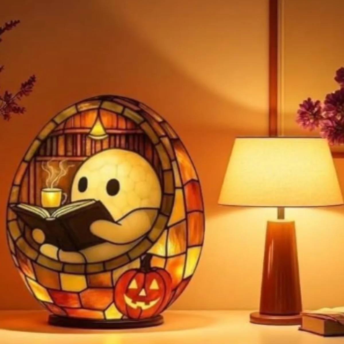 Clearance!3D Stained Resin Halloween Ghost Lamp