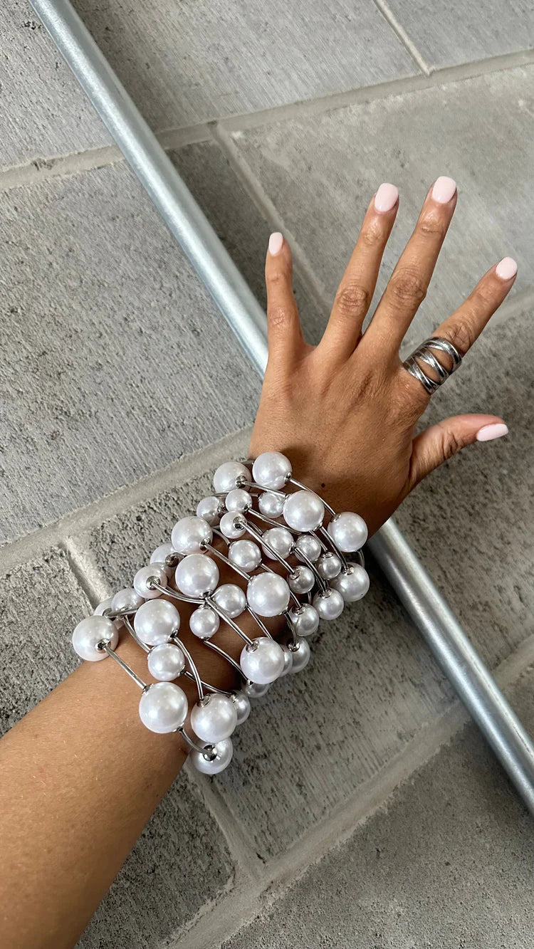 Pearl Ball Stacking Bracelet