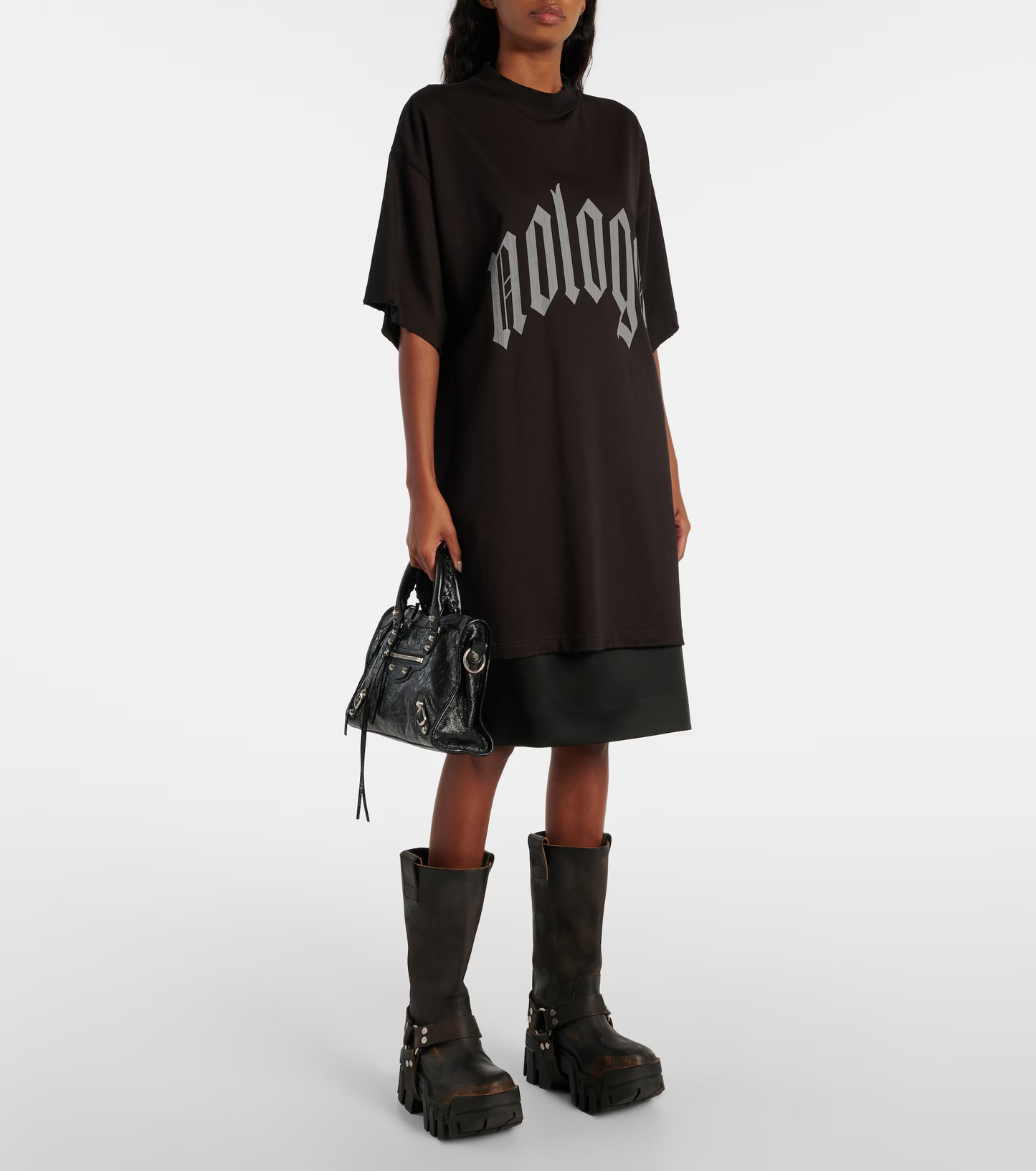 Bulldozer Harness leather biker boots