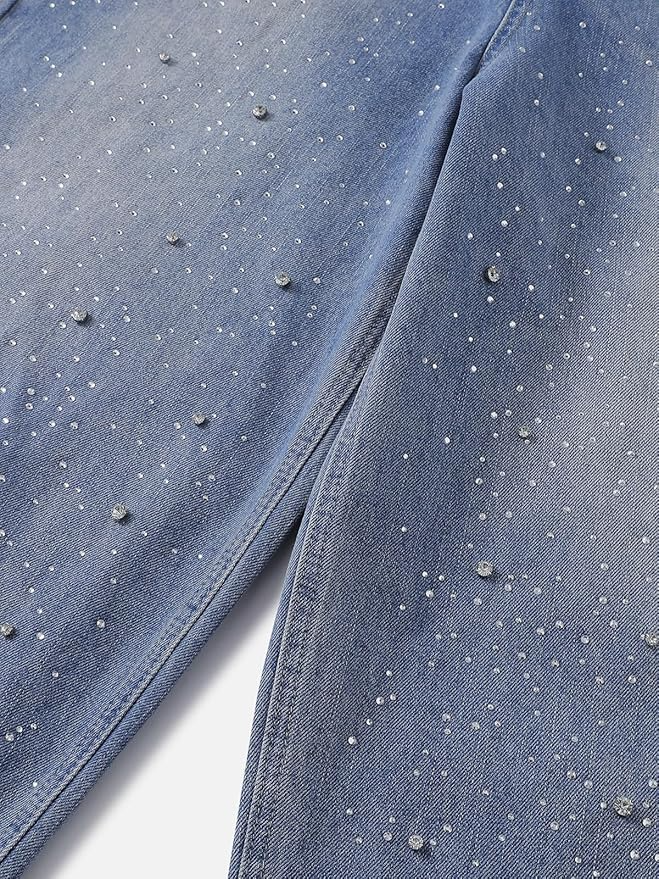 Rhinestone Application Loose Jeans