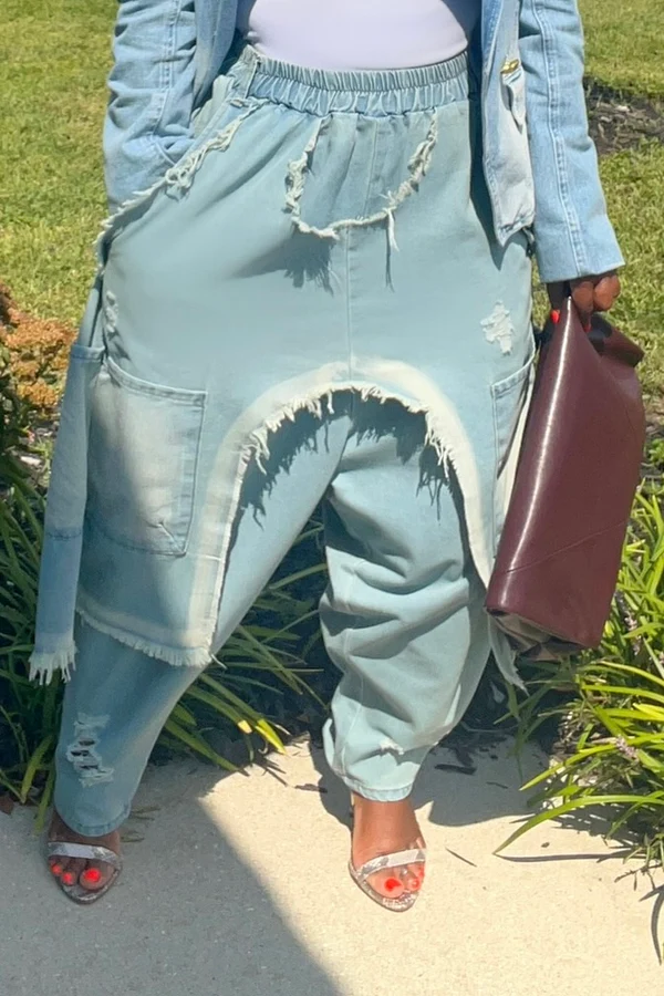 Oversize Drop-Crotch Denim Pants