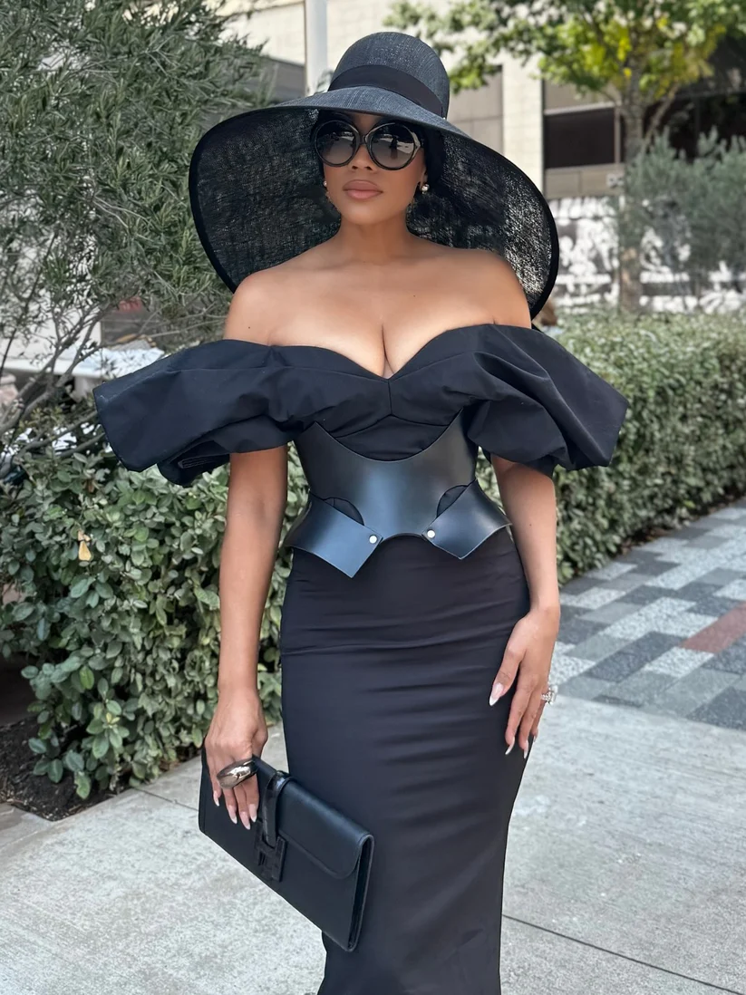 Off-shoulder Ruffled Midi Dress