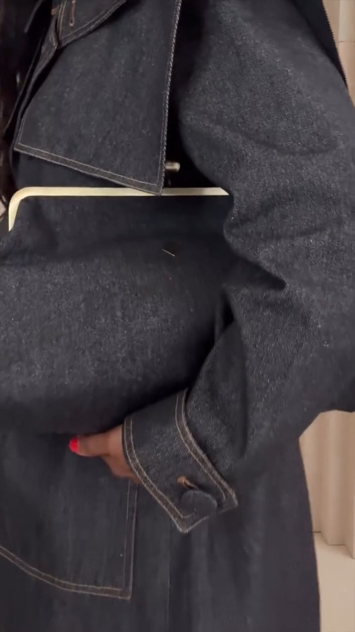 Oversize Black Denim Bag