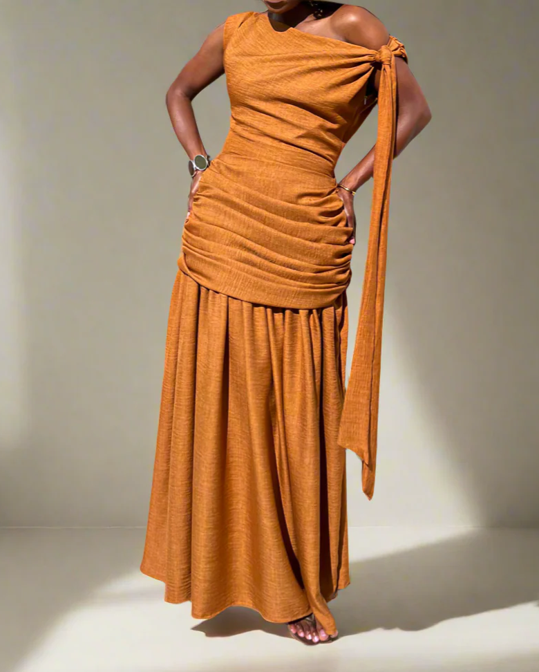 Bow-Pleated Dress
