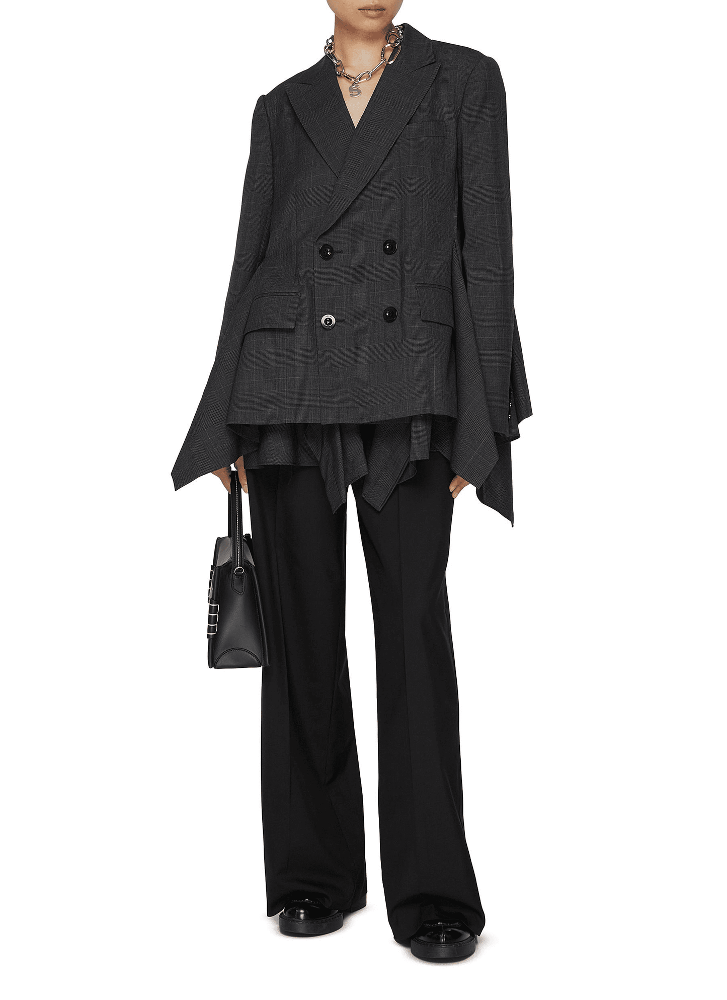 Tie Asymmetric Faux Leather Bomber Jacket