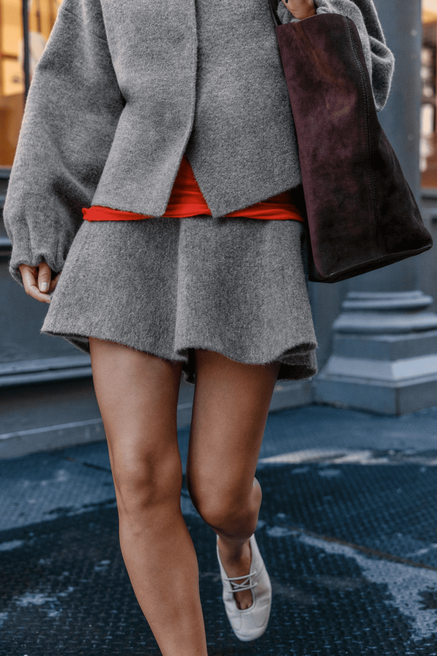 Knit pilot jacket + skirt