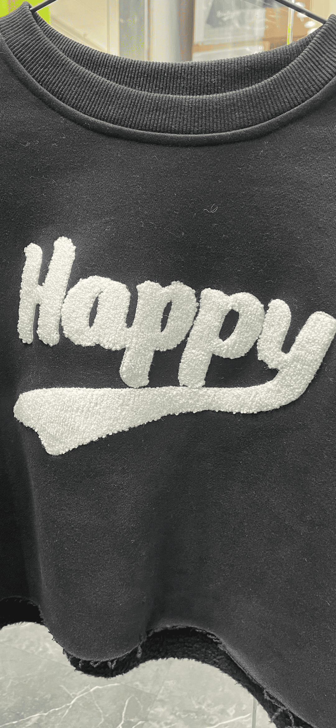 Happy | Cropped Graphic Sweatshirt