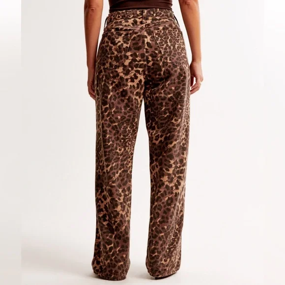 Leopard Printed Low Rise Jeans