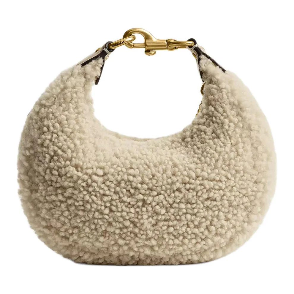 Gold Buckle Wool Handbag