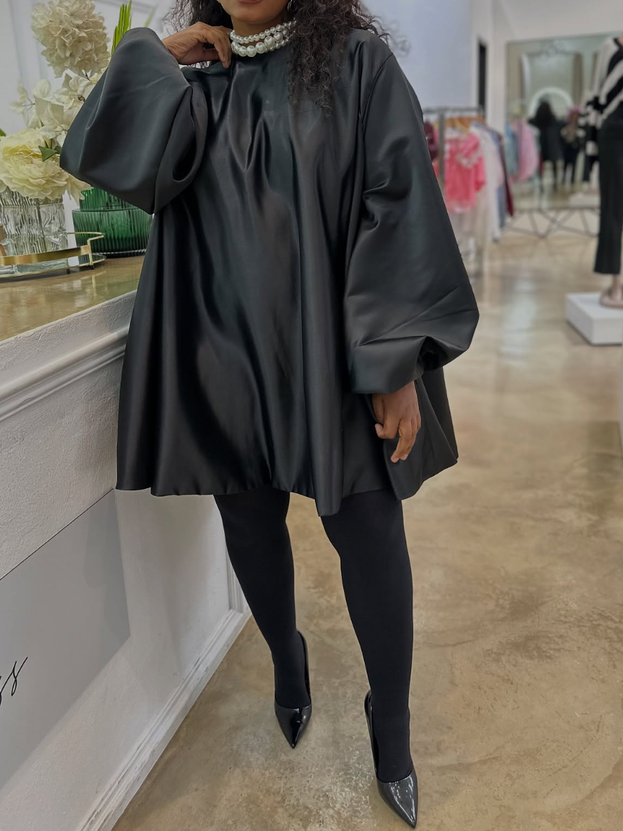 Pleated Cuff Loose Dress