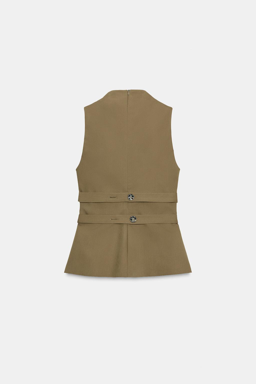 Sleeveless Button-Up Top+Pleated Ballon Pants