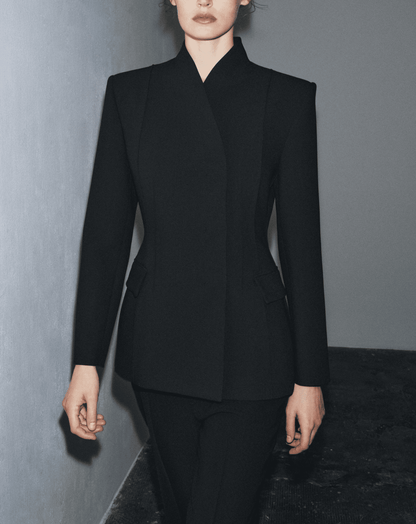 Tailored Pleated Blazer