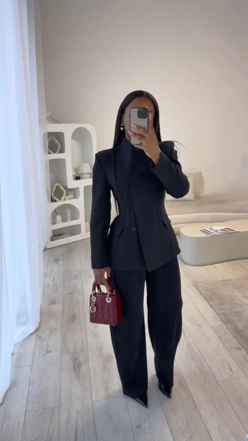 Tailored Pleated Blazer