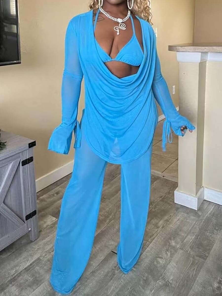 See-through Mesh Sexy Three-piece Set