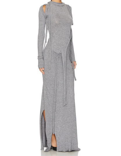 Patchwork Tassel Slit Hem Dress