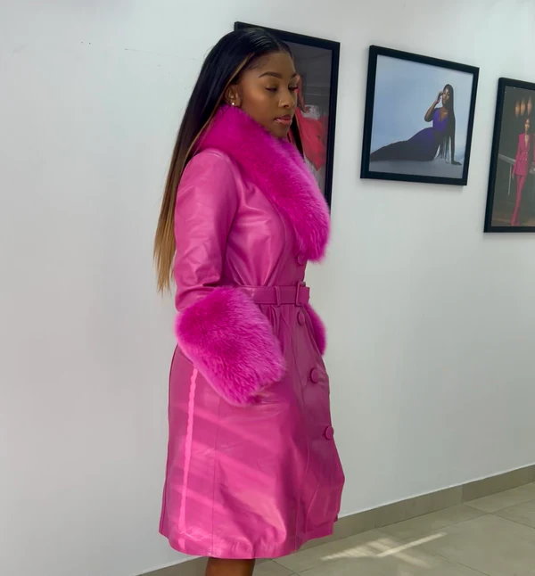 Vegan Fur Leather Coat