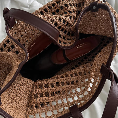 Large Capacity Straw Tote Bag