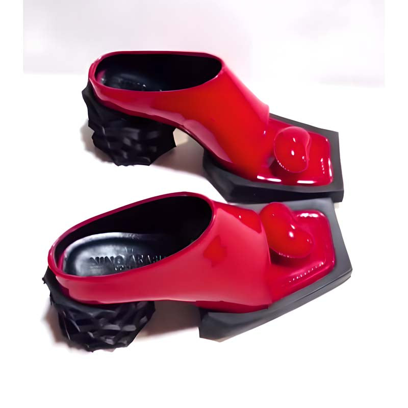 Fashion Chunky Square-toe Heels