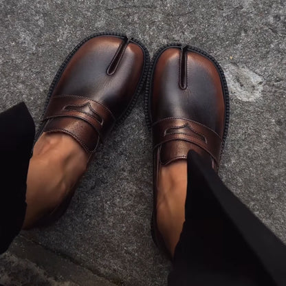 Flat Toe Shoes Leather Shoes Pig Feet Shoes