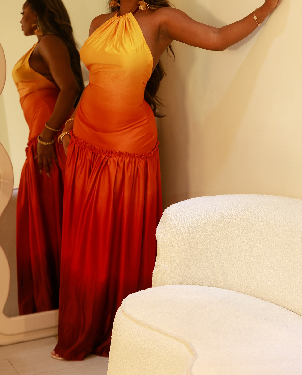 Elegant Sleeveless Patchwork Maxi Dress