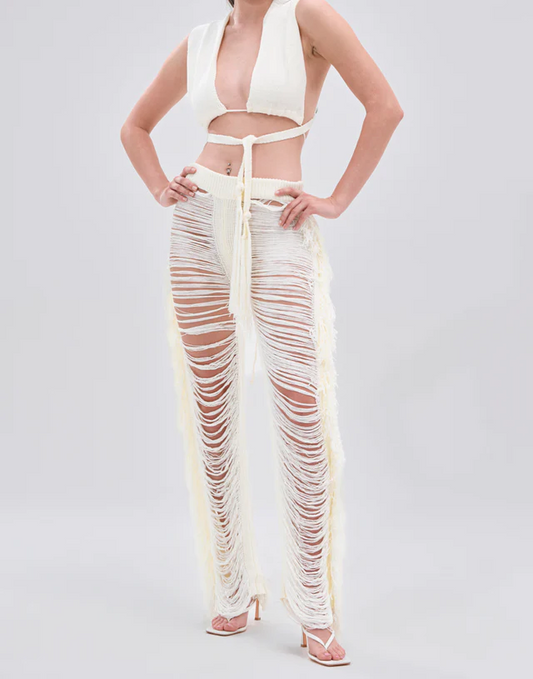 Best Dress Fringe Bralette And Legging Two Piece Set