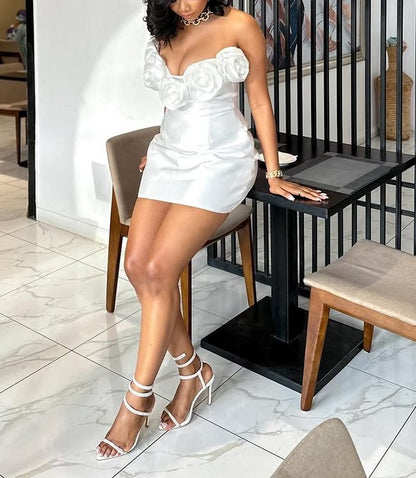 Elegant Rose Sleeveless Dress