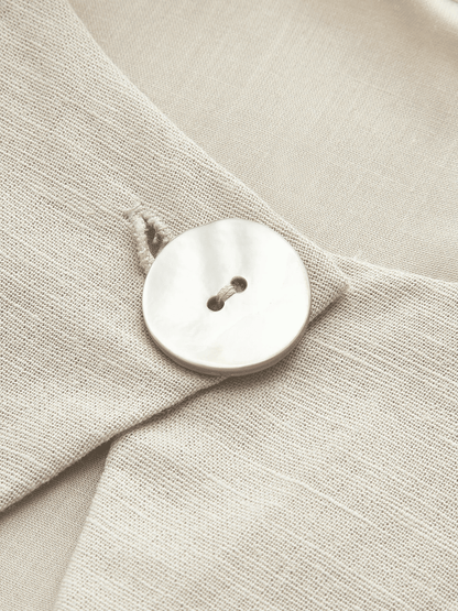 Elegant Sexy Buttoned Linen Dress