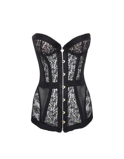 Sexy Mesh Button Tie Top