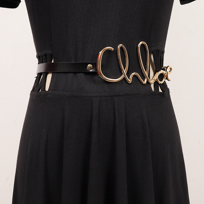 Genuine Leather Clover Wind Belt