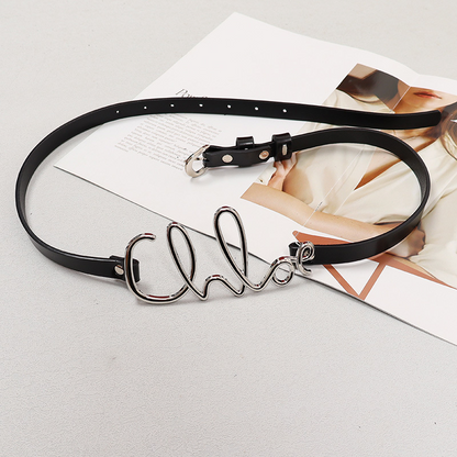 Genuine Leather Clover Wind Belt