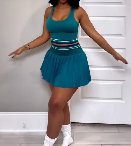 Active Seamless Pleated Skort Set