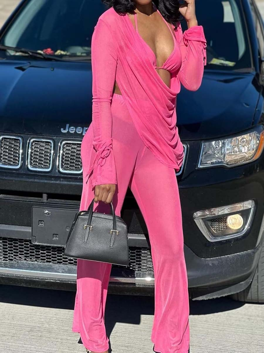 See-through Mesh Sexy Three-piece Set