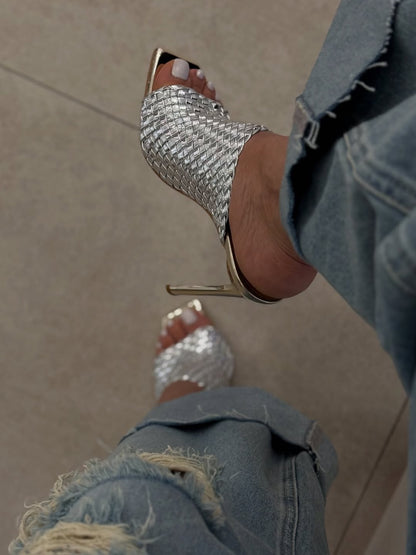 Elegant Silver High Heels