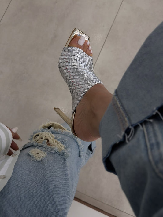 Elegant Silver High Heels