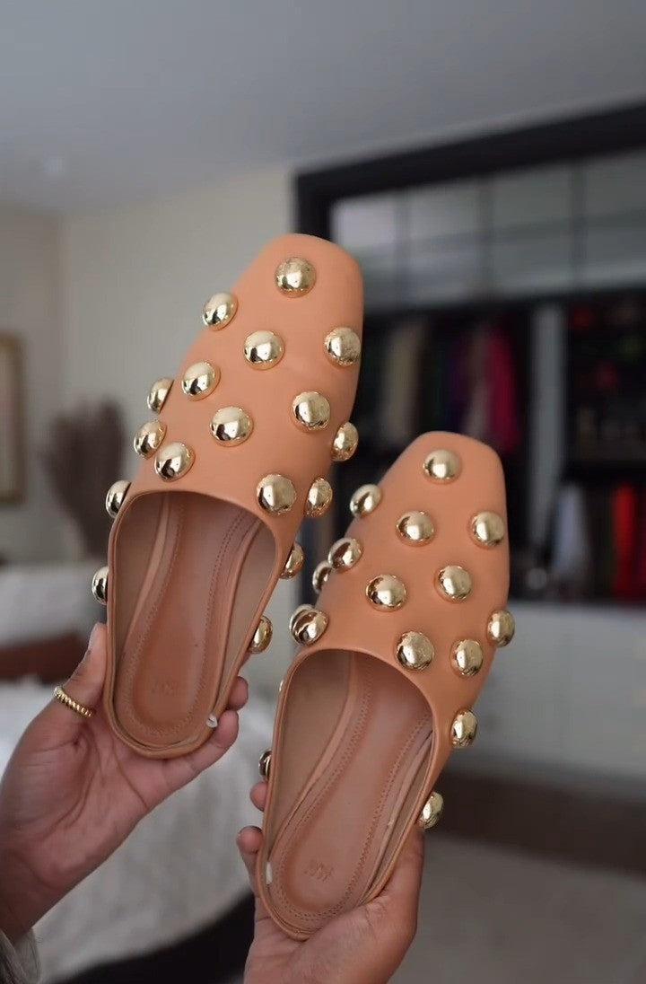 Gold Embellished Flats