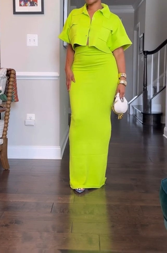 Solid Color Casual Knit Two Piece Set