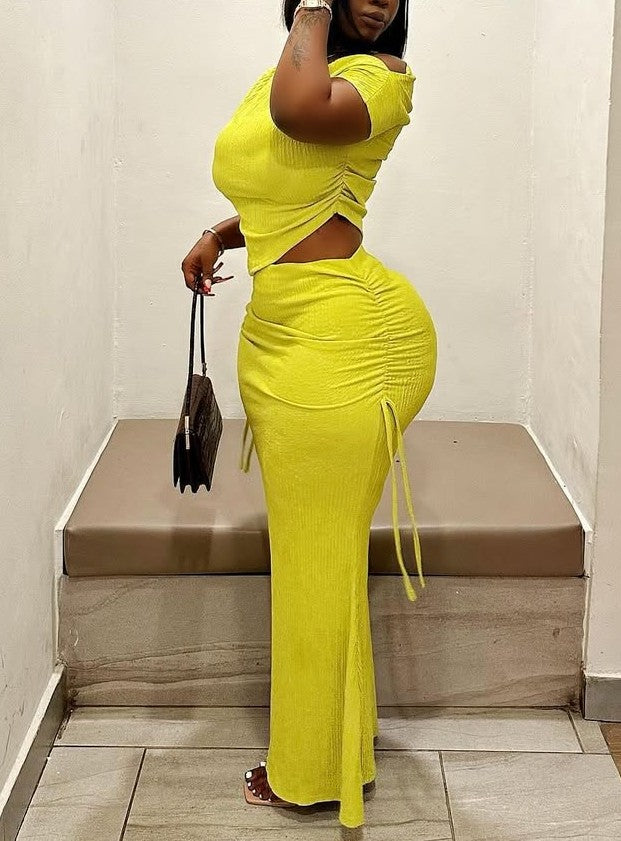 Pleated Fishtail Skirt Suit