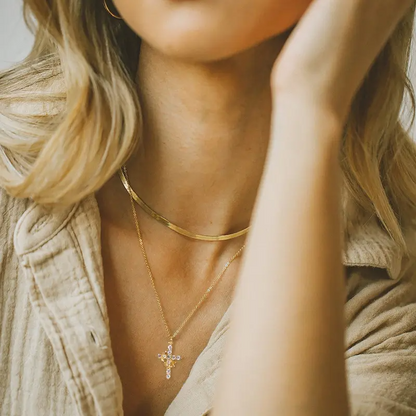 Crown Cross Necklace for Daily Party Clothing