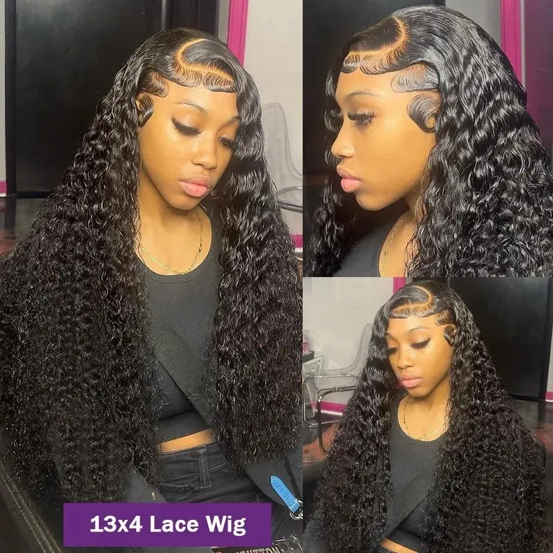 Deep Wave HD Transparent Lace Front Wig 14-32inch Water Wave