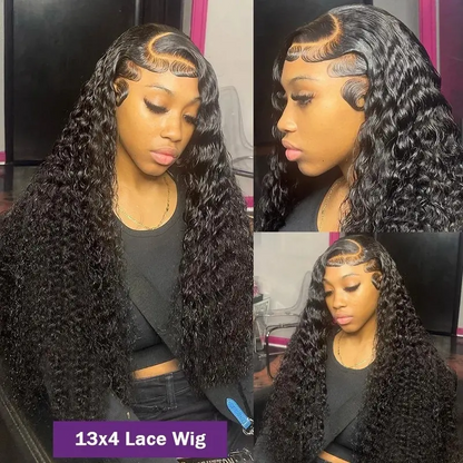 Deep Wave HD Transparent Lace Front Wig 14-32inch Water Wave