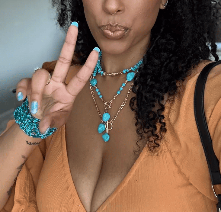 Bohemian Style Beaded Turquoise Pendant Necklace