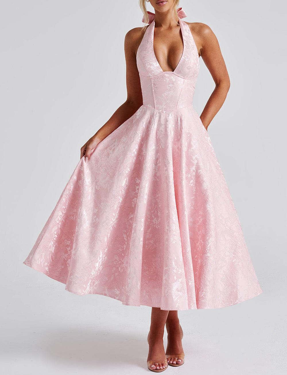 Printed Bow Effie Midx Dress