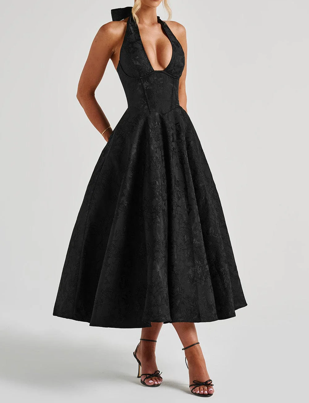 Printed Bow Effie Midx Dress