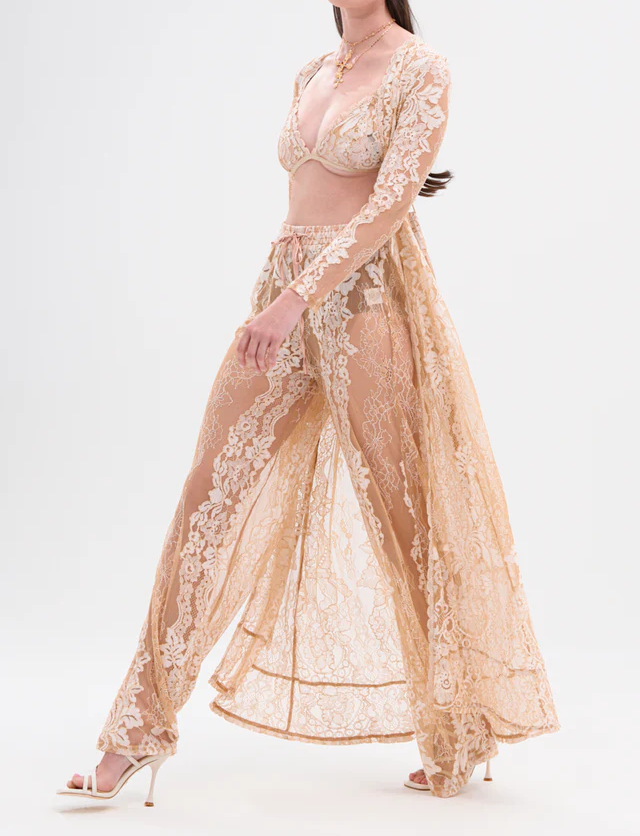 White Lace and Tulle 3-Piece Set